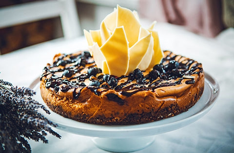 Blaubeer-Quarkkuchen m. belgischer Schokolade