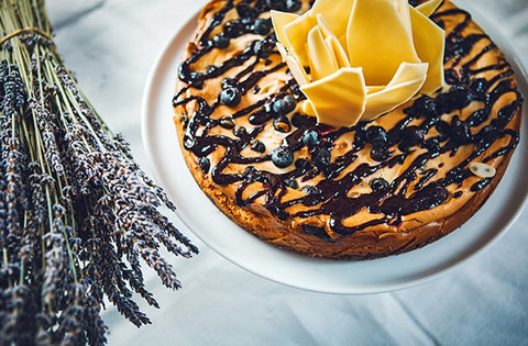 Blaubeer-Quarkkuchen m. belgischer Schokolade