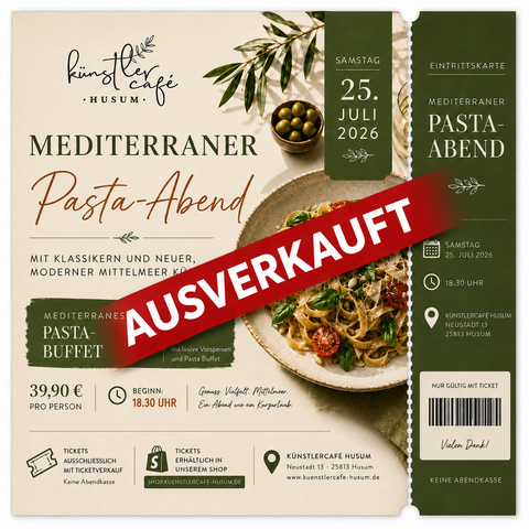 Mediterraner Pasta Abend Ticket
